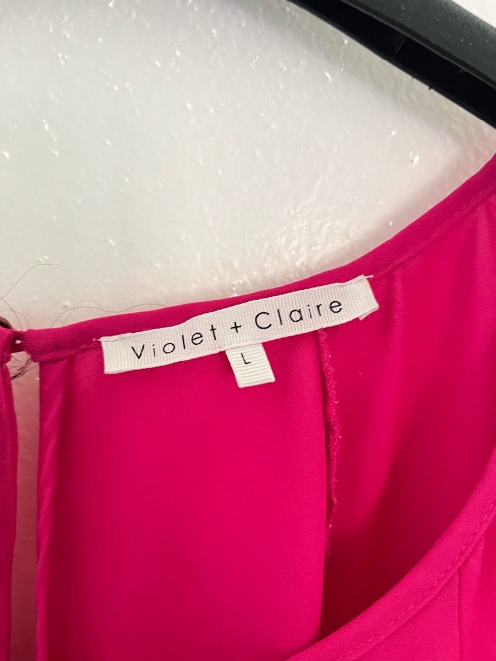 Violet and Claire Women's Flutter Sleeve Blouse - Hot Pink - Picture 4 of 4